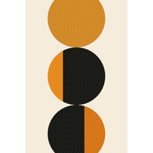 Turuncu ve Siyah Tonlarda Modern Geometrik Kanvas Tablo