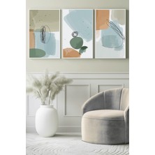 Pastel Denge Soyut 3’lü Kanvas Tablo