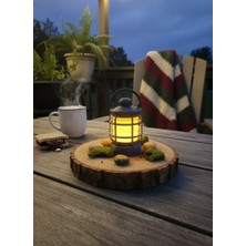 Parlima Pilli Mini Dekoratif Lamba 11 cm | Rustik Fener Görünümlü Masa Üstü Aydınlatma