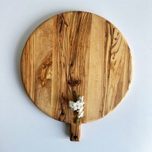 Doğal Zeytin Ağacı Peynir ve Pizza Sunum Tahtası, Ahşap Kesim Levhası