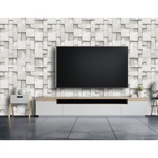 Kare Gri Taş Desen Duvar Kağıdı 16M2 - 6755-1