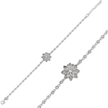 Silverize Lotus Çiçekli Gümüş Bileklik BLK27