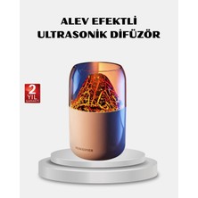 280ML Alev Işıklı Ultrasonik Hava Nemlendirici Sessiz ve USB Şarjlı - EC001Z-56BZN2