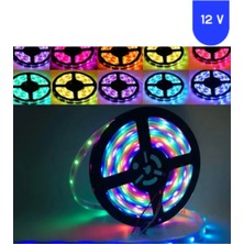 Powerr Led Aydınlatma 12 Volt Argb Pixel Magic Kayar 60 LED Ip 68 Dış Mekan 5 Metre