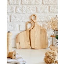 Iki Adet Ahşap Doğrama ve Sunum Tahtası Seti, Şık ve Dayanıklı Tasarım