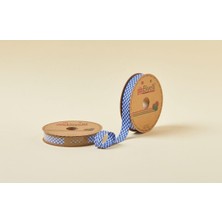 Biye Ekoseli Katlı E08 Lacivert 2 cm 25 Metre %65 Koton %35 Polyester