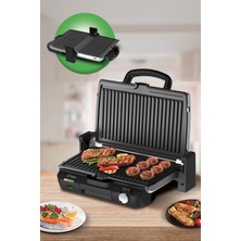 Paslanmaz Çelik Gövdeli 180° Açılabilen Çıkarılabilir Plakalı Tost Makinesi