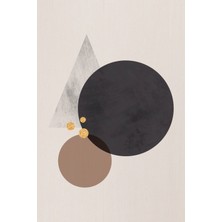 Siyah ve Kahverengi Geometrik Altın Detaylı Kanvas Tablo