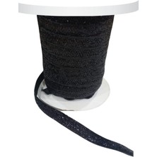 Kadife Kurdele Simli 1 cm Siyah 5 Metre