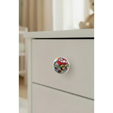 Porselen Araba Çocuk Odası Mobilya Kulbu - Tekli Düğme - Dolap ve Çekmece Kulpu