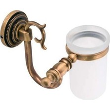 Prinç Kuğu Cam Diş Fırçalık | Antik Kaplama Lüx Banyo Fırçalığı Paslanmaz Tutucu