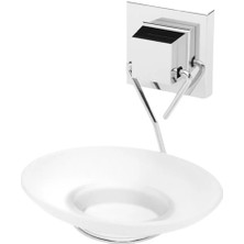 Tekno Tel EF-266 Krom Cam Sabunluk | Yapışkanlı/vidalı Deliksiz Metal Banyo Organizeri