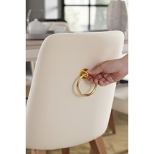 Halka Sarkaç Kulp - Altın Sarı Sandalye Arkası Mobilya Kulbu - Üstten Vidalı - 60 mm Çap