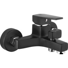 Tema Kare Slim Banyo Bataryası Mat Siyah | Tse Belgeli Paslanmaz Gövdeli Musluk 5 Yıl Garantili