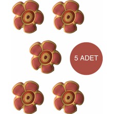 5 Adet Yavruağzı Papatya Çocuk Odası Mobilya Kulbu Seti - Tek Vidalı Dolap ve Çekmece Kulpları