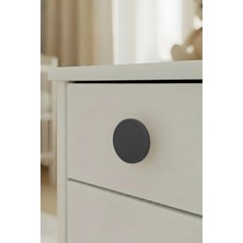 Siyah Çocuk Odası Mobilya Kulbu - 55 mm - Abs Plastik Tekli Düğme Dolap ve Çekmece Kulpu