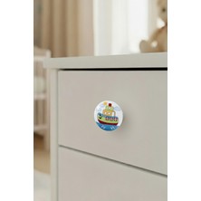 Porselen Gemi Çocuk Odası Mobilya Kulbu - Tekli Düğme - Dolap ve Çekmece Kulpu