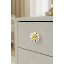 Porselen Gemici Dümeni Çocuk Odası Mobilya Kulbu - Tekli Düğme - Dolap ve Çekmece Kulpu