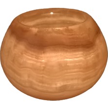 Feyza Design El Yapımı Doğal Oniks Taş Hacıyatmaz Mumluk, Zarif ve Dayanıklı Tasarım