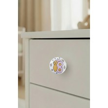Porselen Kelebek Desenli Çocuk Odası Mobilya Kulpu Seramik Çekmece Dolap Düğmesi (50 mm Büyük Boy)