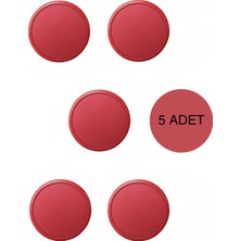 5 Adet Kırmızı Çocuk Odası Mobilya Kulbu Seti - Abs Plastik Tekli Düğme Dolap ve Çekmece Kulpları