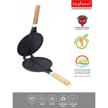Döküm Waffle Tavası, Ahşap Kulplu, Şık ve Dayanıklı Mutfak Ürünü