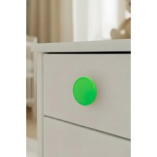Yeşil Çocuk Odası Mobilya Kulbu - 55 mm - Abs Plastik Tekli Düğme Dolap ve Çekmece Kulpu