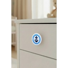 Çapa Çocuk Odası Mobilya Kulbu - 55 mm - Abs Plastik Tekli Düğme Dolap ve Çekmece Kulpu