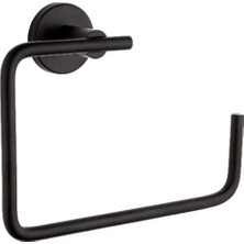 Mira Serisi Yuvarlak Havluluk | Mat Siyah Paslanmaz Alüminyum Banyo Havlu Halkası 5 Yıl Garantili