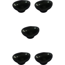 5 Adet Porselen Taş Düğme Siyah Seramik Mobilya Kulpu Çekmece Dolap Kolu (4.5 Cm)