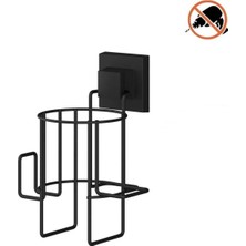 Tekno Tel EF-262 Siyah Saç Kurutma Makinesi Askısı | Yapışkanlı Deliksiz Fön Makinesi Tutacağı