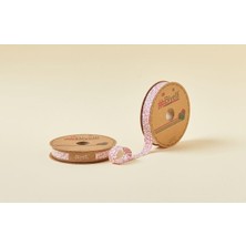 Biye Çiçekli Katlı A02 Pembe 2 cm 25 Metre %65 Koton %35 Polyester