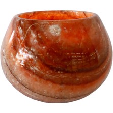 Feyza Design El Yapımı Oniks Hacıyatmaz Mumluk, Doğal Taşlı Sıcak Dekorasyon