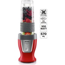 Arzum Kişisel Smoothie Blender 300W, 570ML Şişe, Buz Kırıcı, Kırmızı