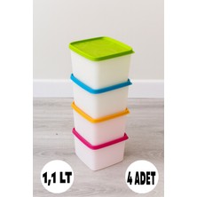 Funny Life 4 Adet Derin Dondurucu Saklama Kabı - Alaska Dolap Düzenleyici -Esnek, Kırılmaz, Organizer