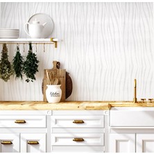 Beyaz Kendinden Dikey Dalga Model 16 M2 Duvar Kağıdı 391761