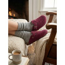 Mycorni Hakiki Yün Keçe Sabo Terlik Kapalı – Ortopedik Mantar Tabanlı Unisex Ev Terliği