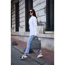 Sargınlar Sanmorris Kadın Büyük Boy 7 Bölmeli Suya Dayanıklı Krinkıl Kumaş  El ve Omuz Çantası