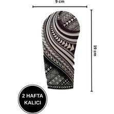 2 Hafta Kalıcı Büyük Boy Tribal Desenli Geçici Dövme Kol/bacak Tattoo 9X19 cm