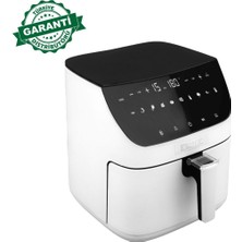 Beyaz Airfryer Xxl 6,5l Sıcak Hava Fritözü 1500W, Sağlıklı Pişirme