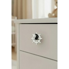 Siyah Gemici Dümeni Çocuk Odası Mobilya Kulbu - Tek Vidalı Plastik Dolap ve Çekmece Kulpu