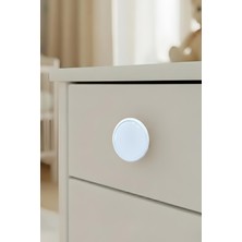 Beyaz Çocuk Odası Mobilya Kulbu - 55 mm - Abs Plastik Tekli Düğme Dolap ve Çekmece Kulpu