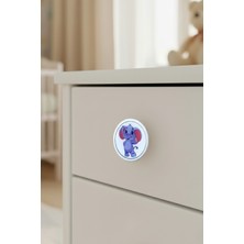 Fil Çocuk Odası Mobilya Kulbu - 55 mm - Abs Plastik Tekli Düğme Dolap ve Çekmece Kulpu