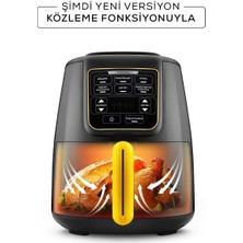Xl Airfryer Fritöz, Siyah Altın Renk, 4 Kişilik, Sağlıklı Pişirme