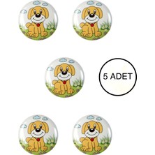 5 Adet Porselen Köpek Desenli Çocuk Odası Mobilya Kulpu Seramik Çekmece Dolap Düğmesi