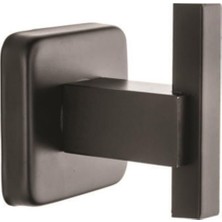 Kare Serisi Tekli Banyo Askısı Mat Siyah | Paslanmaz Alüminyum Bornozluk Havluluk 5 Yıl Garantili