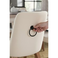 Halka Sarkaç Kulp - Mat Siyah Sandalye Arkası Mobilya Kulbu - Üstten Vidalı - 60 mm Çap