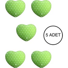 5 Adet Porselen Çocuk Odası Yeşil Kalp Mobilya Kulpu Seramik Çekmece Dolap Düğmesi (55X45 Mm)