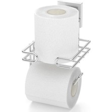 Tekno Tel EF-275 Krom Yedekli Tuvalet Kağıtlık | Yapışkanlı/vidalı Deliksiz Metal Wc Tutucu