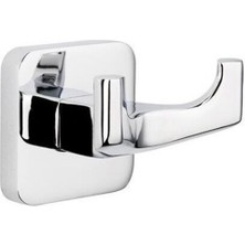 Tema Kare Serisi 2'li Bornoz Askılığı Krom | Paslanmaz Ss 304 Çift Havluluk Vidalı Şık Tasarım